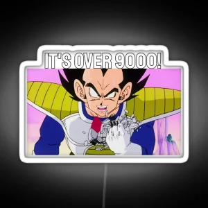 Vegeta Meme It S Over 9000 RGB Neon Sign