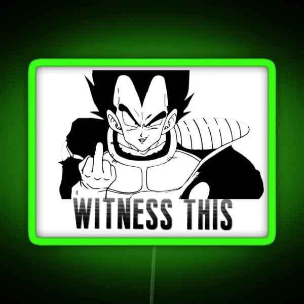 Vegeta Middle Finger RGB Neon Sign
