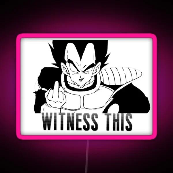 Vegeta Middle Finger RGB Neon Sign