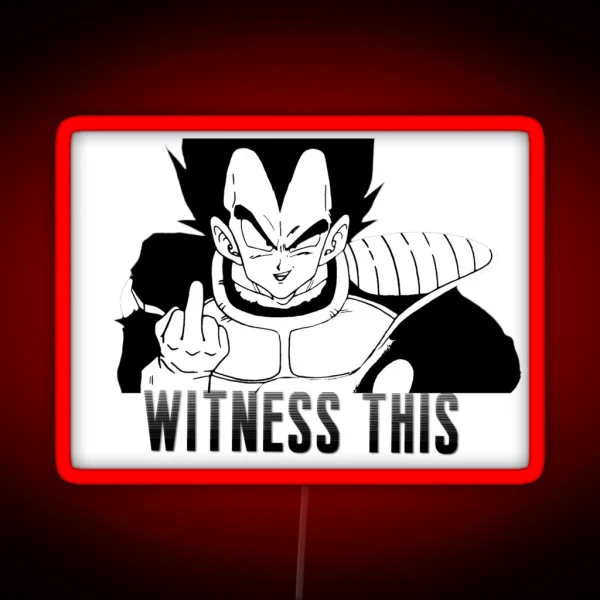 Vegeta Middle Finger RGB Neon Sign
