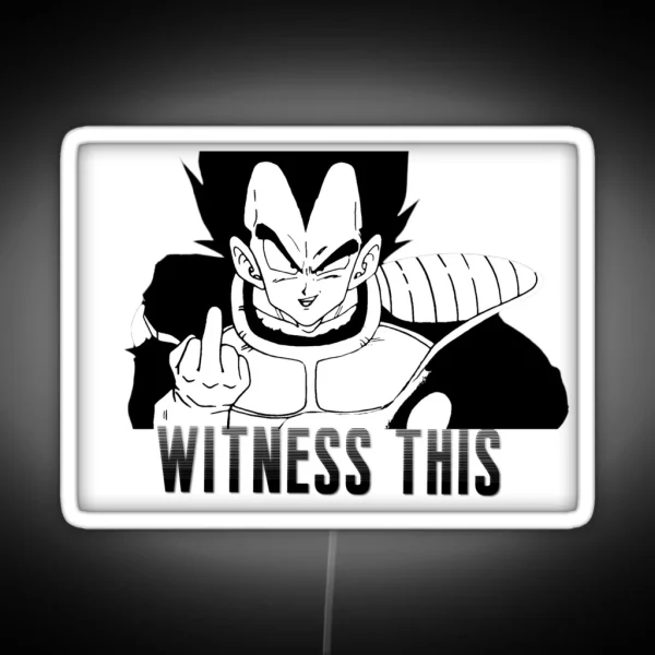 Vegeta Middle Finger RGB Neon Sign