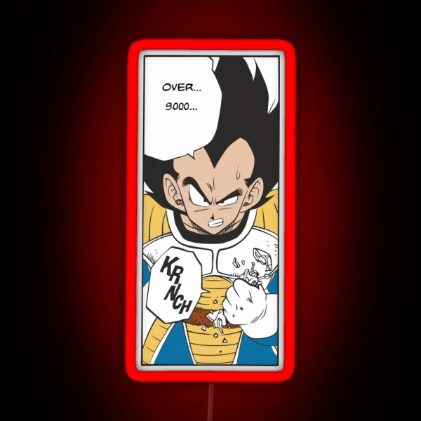Vegeta Over 9000 RGB Neon Sign