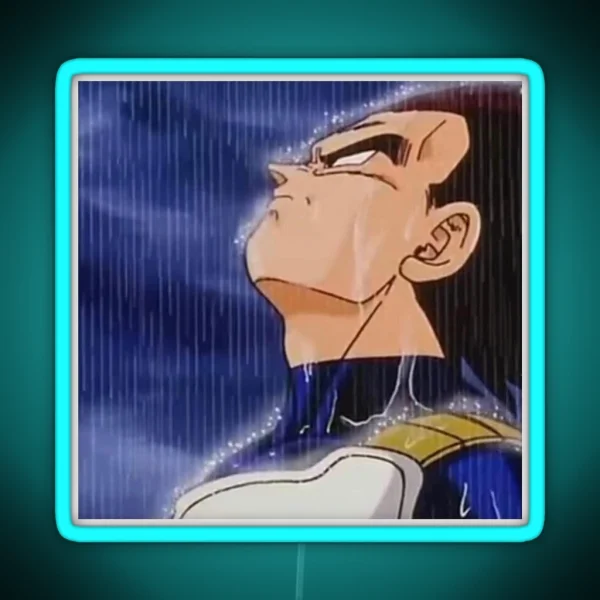 Vegeta Sad Rain RGB Neon Sign