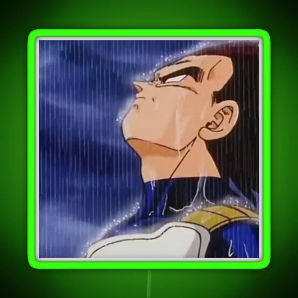 Vegeta Sad Rain RGB Neon Sign