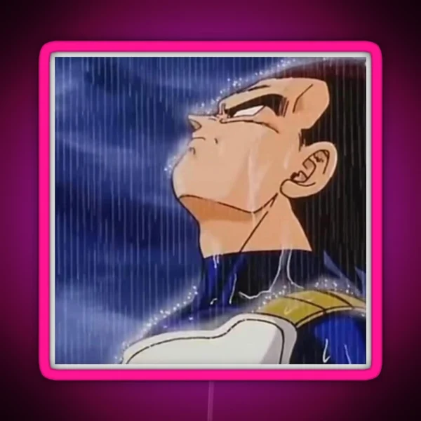 Vegeta Sad Rain RGB Neon Sign