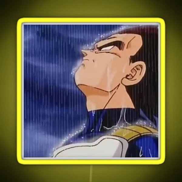 Vegeta Sad Rain RGB Neon Sign