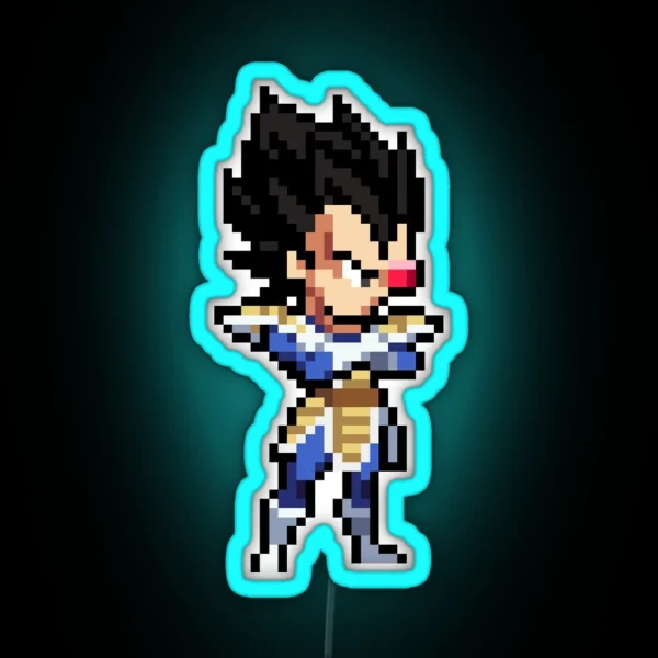 Vegeta Saiyan Saga Base HQ Pixel Edition RGB Neon Sign