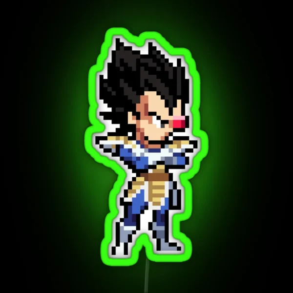 Vegeta Saiyan Saga Base HQ Pixel Edition RGB Neon Sign