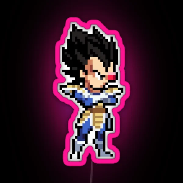 Vegeta Saiyan Saga Base HQ Pixel Edition RGB Neon Sign