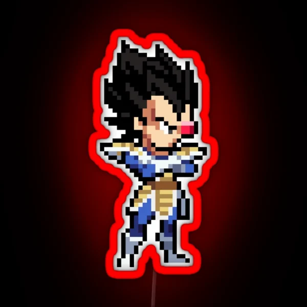 Vegeta Saiyan Saga Base HQ Pixel Edition RGB Neon Sign