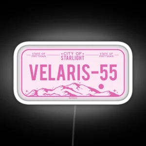 Velaris Hot Pink Acotar Car Plate A Court Of Thorns And Roses Merch Pink Bookish Aesthetic Crescent City Starlight Prythian SJM Books Booktok Tbr RGB Neon Sign