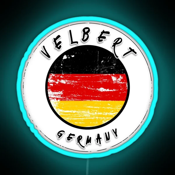 Velbert Germany Vintage Flag RGB Neon Sign