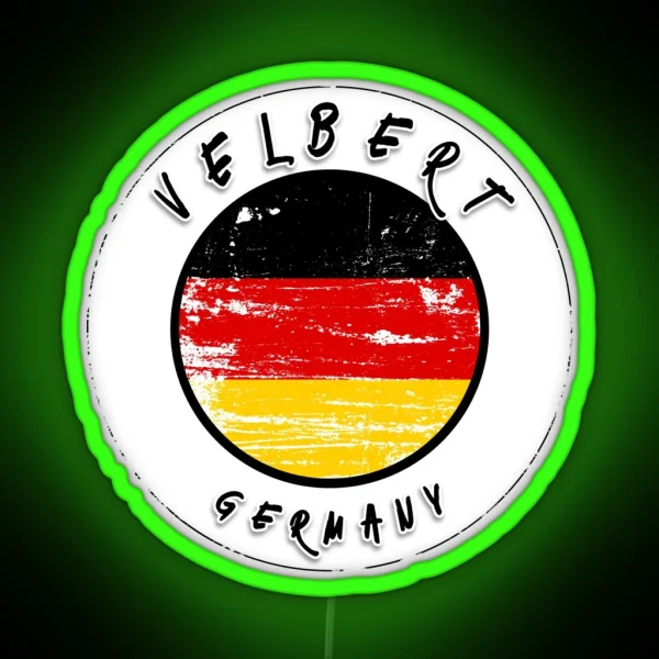 Velbert Germany Vintage Flag RGB Neon Sign