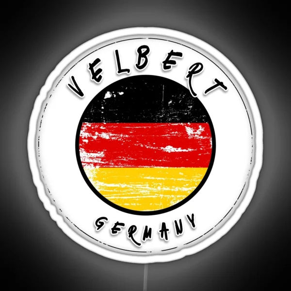 Velbert Germany Vintage Flag RGB Neon Sign
