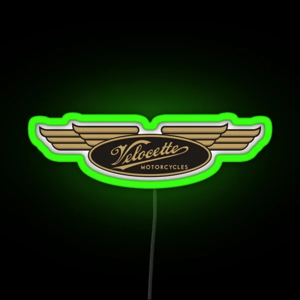 Velocette Motorcycle Logo RGB Neon Sign