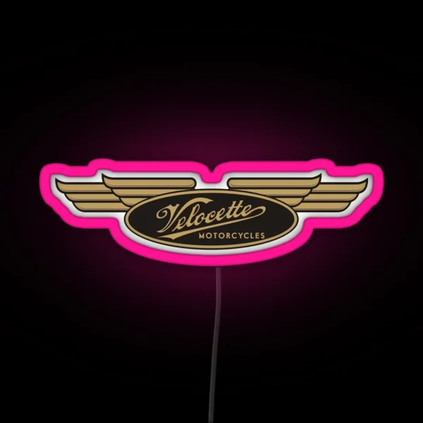 Velocette Motorcycle Logo RGB Neon Sign
