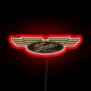 Velocette Motorcycle Logo in Neon Sign RGB Color Scheme