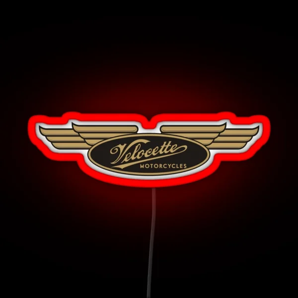 Velocette Motorcycle Logo RGB Neon Sign