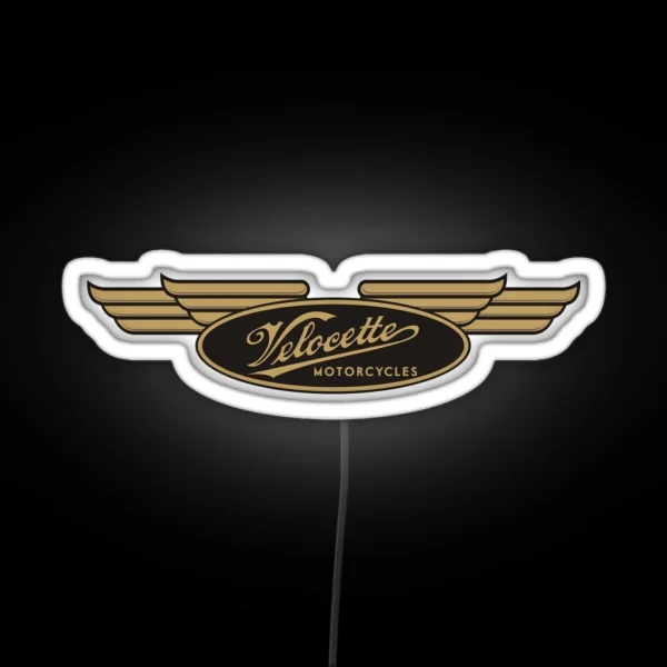Velocette Motorcycle Logo RGB Neon Sign