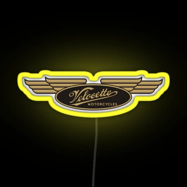 Velocette Motorcycle Logo RGB Neon Sign