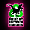 Velociraptor-shaped neon sign with vibrant pink and RGB lighting effects.