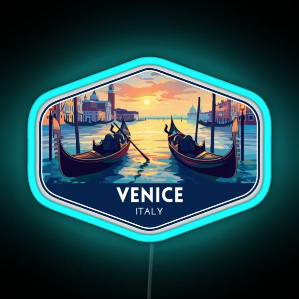 Venice Italy Travel Art RGB Neon Sign