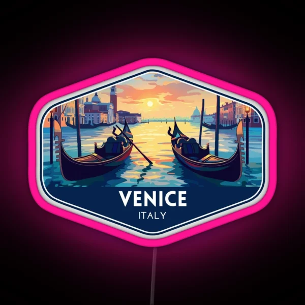 Venice Italy Travel Art RGB Neon Sign