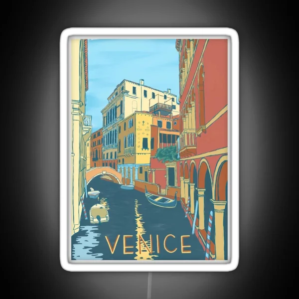 Venice Italy Vintage Print RGB Neon Sign