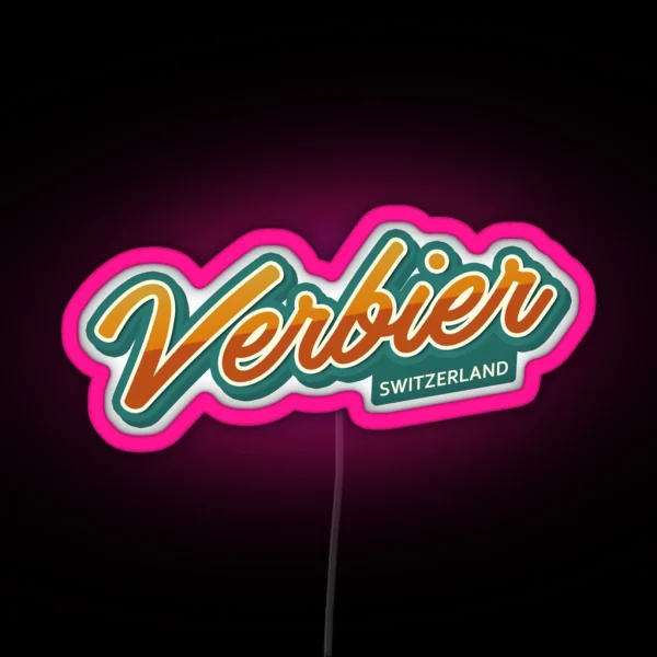 Verbier SWITZERLAND Typography RGB Neon Sign
