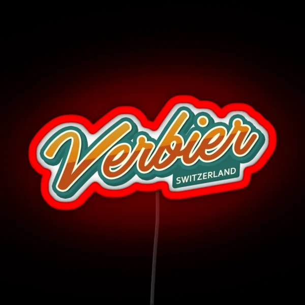 Verbier SWITZERLAND Typography RGB Neon Sign