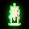 RGB Neon Sign Silhouette Design with Vibrant Green Accents