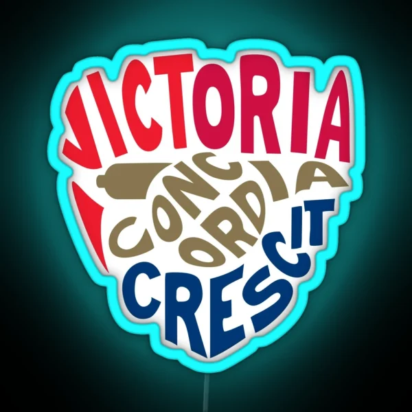 Victoria Concordia Crescit Shield RGB Neon Sign