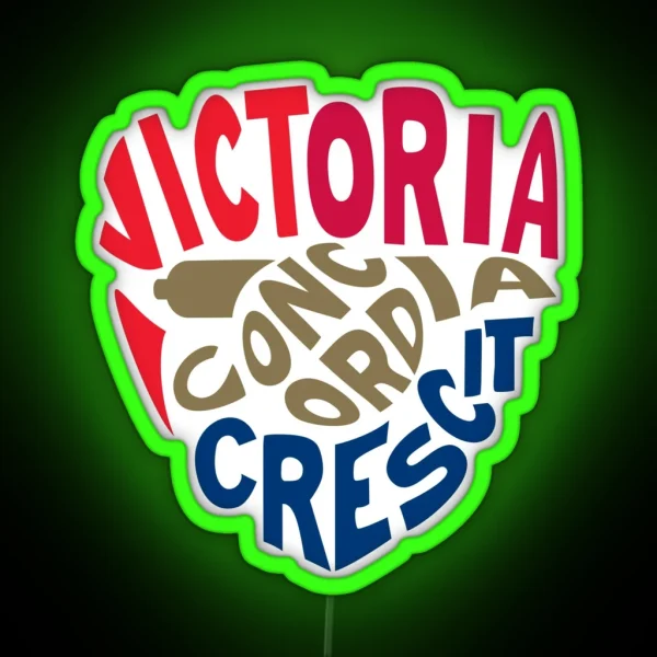 Victoria Concordia Crescit Shield RGB Neon Sign