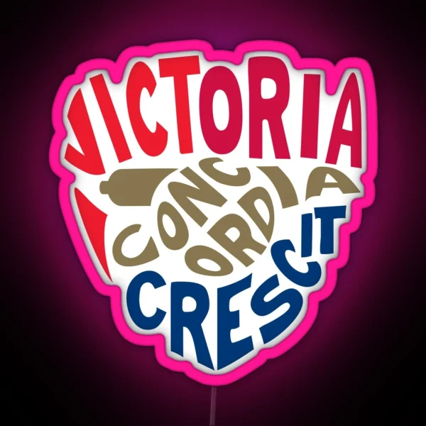 Victoria Concordia Crescit Shield RGB Neon Sign