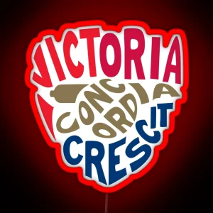 Victoria Concordia Crescit Shield RGB Neon Sign