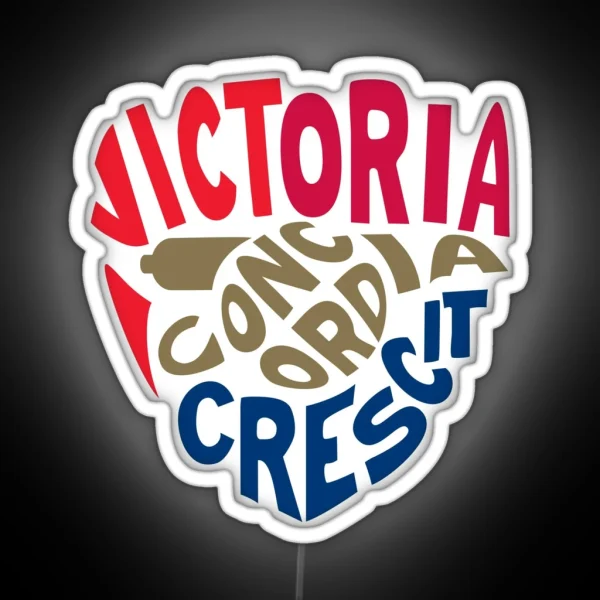 Victoria Concordia Crescit Shield RGB Neon Sign