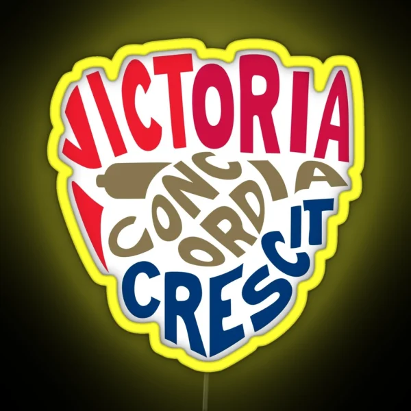 Victoria Concordia Crescit Shield RGB Neon Sign