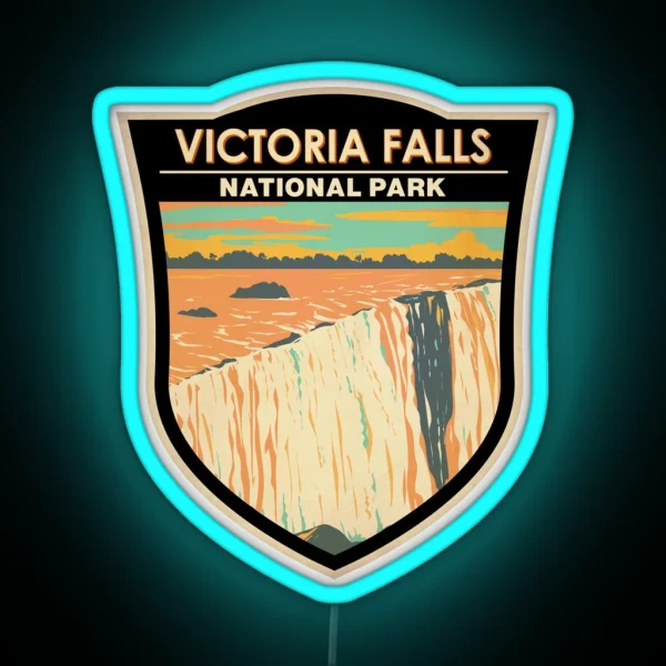 Victoria Falls National Park Badge RGB Neon Sign