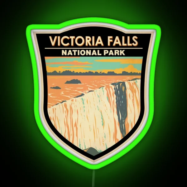 Victoria Falls National Park Badge RGB Neon Sign