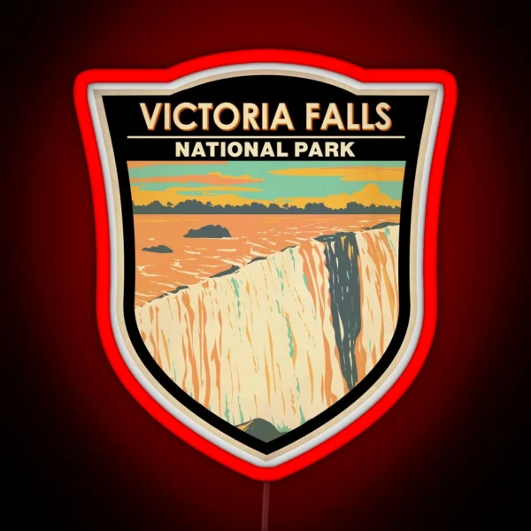 Victoria Falls National Park Badge RGB Neon Sign