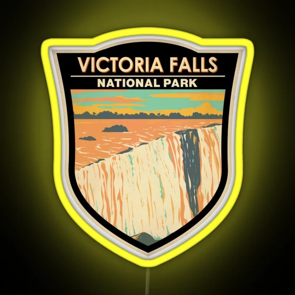 Victoria Falls National Park Badge RGB Neon Sign