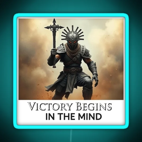 Victory Begins In The Mind RGB Neon Sign