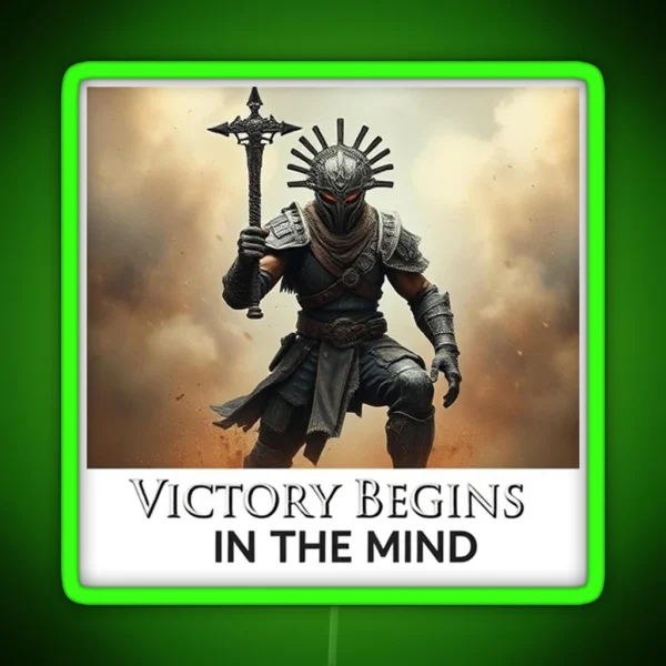 Victory Begins In The Mind RGB Neon Sign