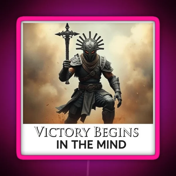 Victory Begins In The Mind RGB Neon Sign