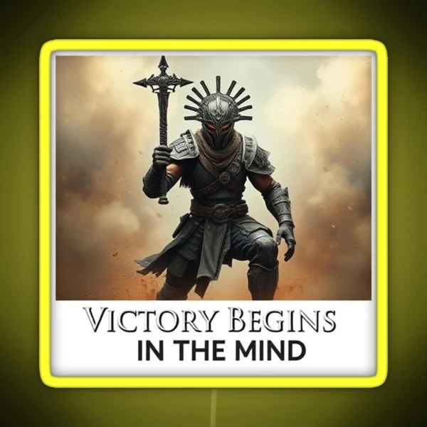 Victory Begins In The Mind RGB Neon Sign
