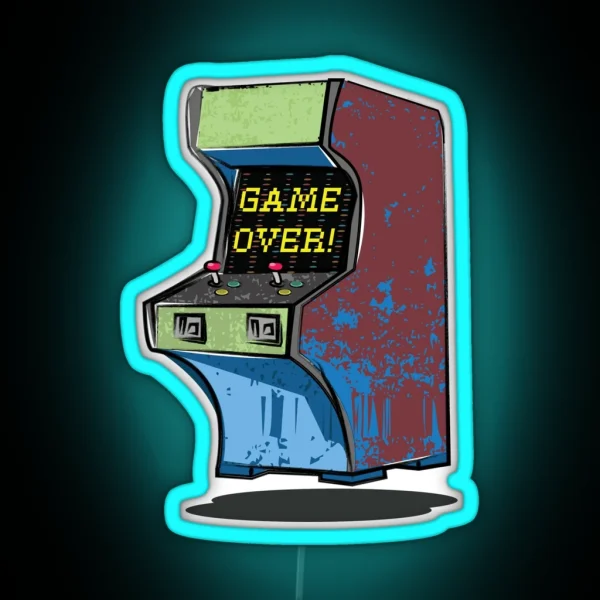 Video Game Cabinet Game Over RGB Neon Sign