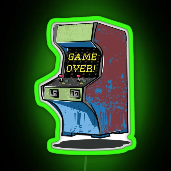 Video Game Cabinet Game Over RGB Neon Sign