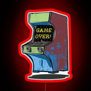 Video Game Cabinet Game Over RGB Neon Sign