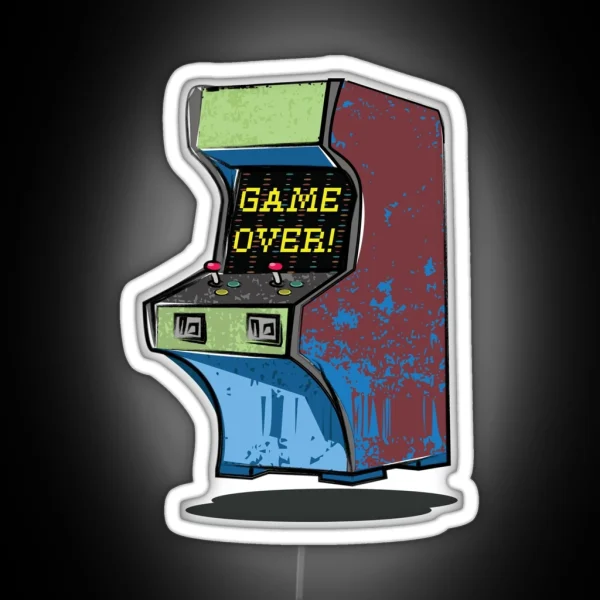 Video Game Cabinet Game Over RGB Neon Sign