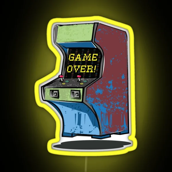 Video Game Cabinet Game Over RGB Neon Sign